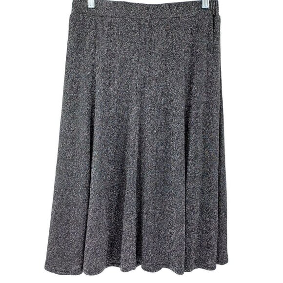 Walter Baker Gray & Silver Metallic A-Line Midi Skirt Women's L Party Cocktail - Picture 1 of 8